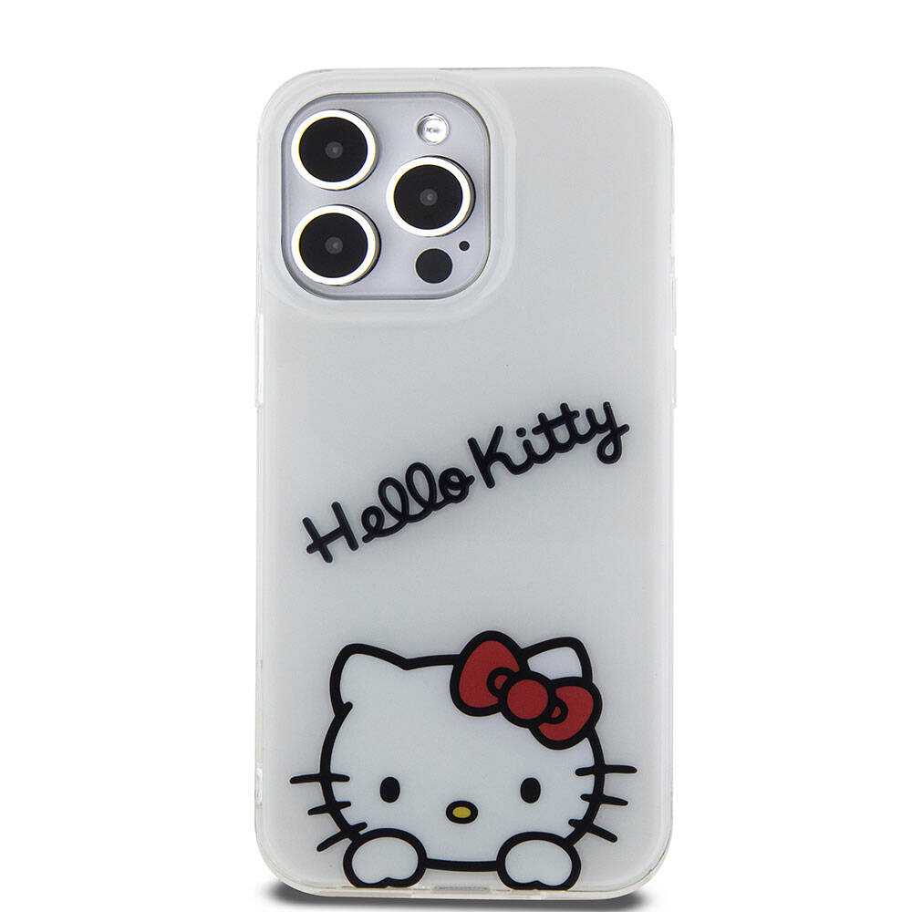 iPhone 15 Pro Max Kılıf Hello Kitty Orjinal Lisanslı Askılı Yazı ve İkonik Logolu Daydreaming Kapak