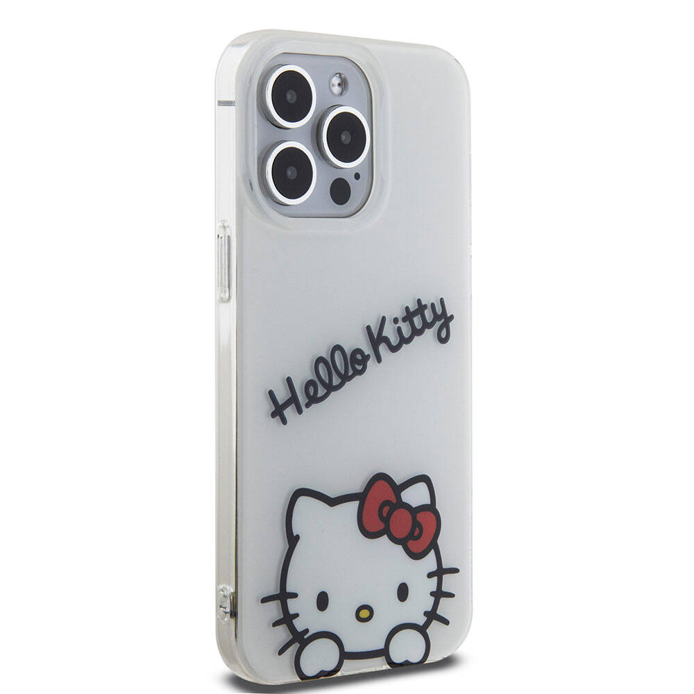 iPhone 15 Pro Max Kılıf Hello Kitty Orjinal Lisanslı Askılı Yazı ve İkonik Logolu Daydreaming Kapak