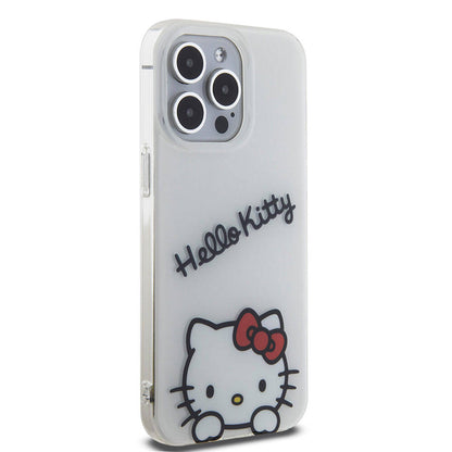 iPhone 15 Pro Max Kılıf Hello Kitty Orjinal Lisanslı Askılı Yazı ve İkonik Logolu Daydreaming Kapak