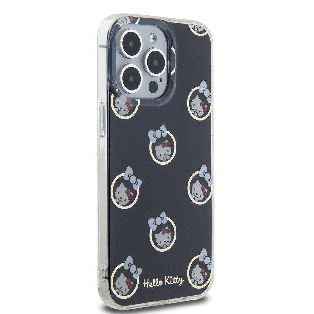 iPhone 15 Pro Max Kılıf Hello Kitty Orjinal Lisanslı Elektroplating Kaplama Kabarcık Baskılı Kapak