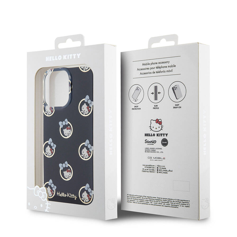 iPhone 15 Pro Max Kılıf Hello Kitty Orjinal Lisanslı Elektroplating Kaplama Kabarcık Baskılı Kapak
