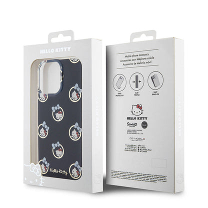 iPhone 15 Pro Max Kılıf Hello Kitty Orjinal Lisanslı Elektroplating Kaplama Kabarcık Baskılı Kapak