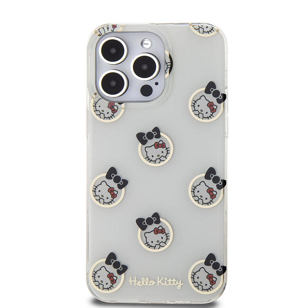 iPhone 15 Pro Max Kılıf Hello Kitty Orjinal Lisanslı Elektroplating Kaplama Kabarcık Baskılı Kapak