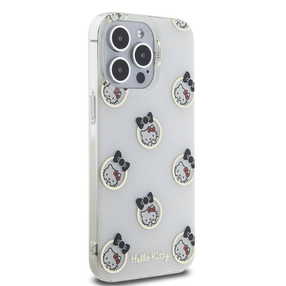 iPhone 15 Pro Max Kılıf Hello Kitty Orjinal Lisanslı Elektroplating Kaplama Kabarcık Baskılı Kapak