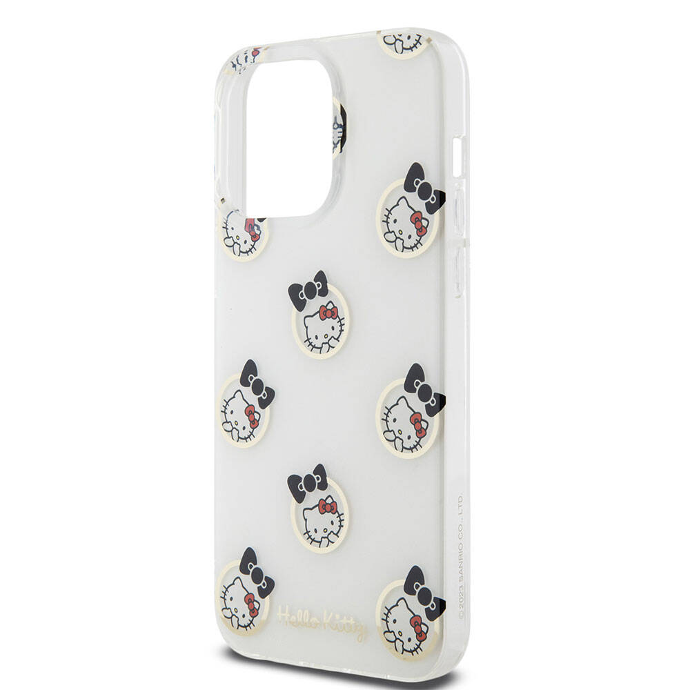 iPhone 15 Pro Max Kılıf Hello Kitty Orjinal Lisanslı Elektroplating Kaplama Kabarcık Baskılı Kapak