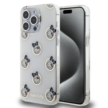 iPhone 15 Pro Max Kılıf Hello Kitty Orjinal Lisanslı Elektroplating Kaplama Kabarcık Baskılı Kapak