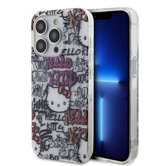 iPhone 15 Pro Max Kılıf Hello Kitty Orjinal Lisanslı İkonik Logolu Etiket Graffiti Kapak