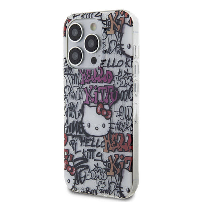 iPhone 15 Pro Max Kılıf Hello Kitty Orjinal Lisanslı İkonik Logolu Etiket Graffiti Kapak