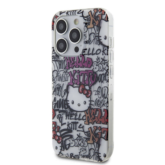 iPhone 15 Pro Max Kılıf Hello Kitty Orjinal Lisanslı İkonik Logolu Etiket Graffiti Kapak