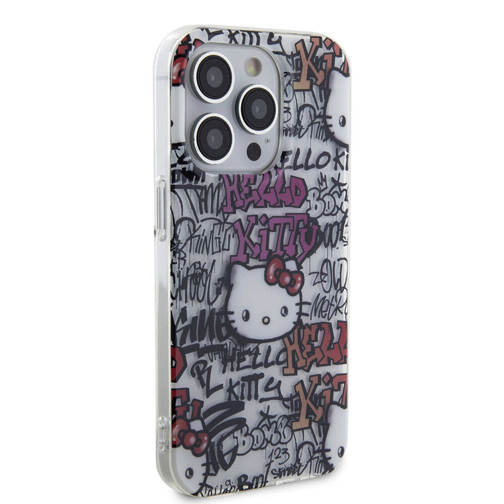 iPhone 15 Pro Max Kılıf Hello Kitty Orjinal Lisanslı İkonik Logolu Etiket Graffiti Kapak