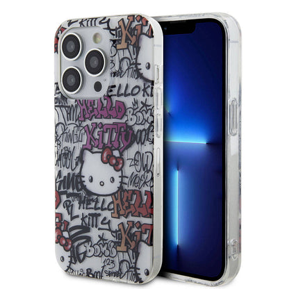 iPhone 15 Pro Max Kılıf Hello Kitty Orjinal Lisanslı İkonik Logolu Etiket Graffiti Kapak