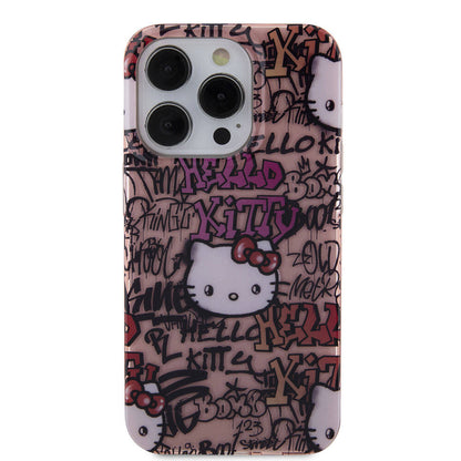 iPhone 15 Pro Max Kılıf Hello Kitty Orjinal Lisanslı İkonik Logolu Etiket Graffiti Kapak