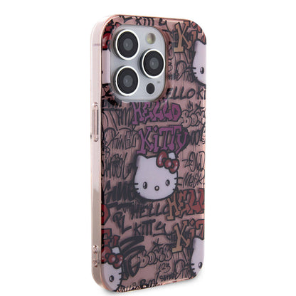 iPhone 15 Pro Max Kılıf Hello Kitty Orjinal Lisanslı İkonik Logolu Etiket Graffiti Kapak