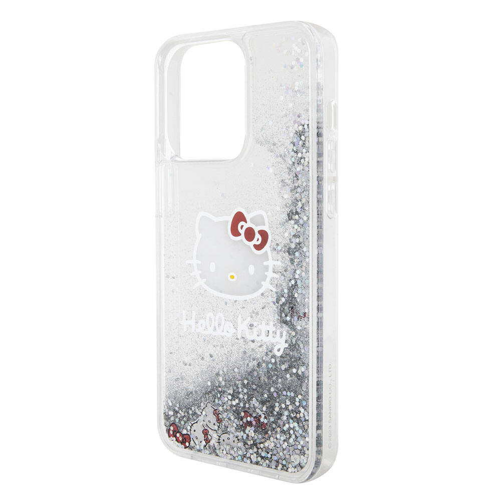 iPhone 15 Pro Max Kılıf Hello Kitty Orjinal Lisanslı İkonik Sıvılı Glitter Kapak