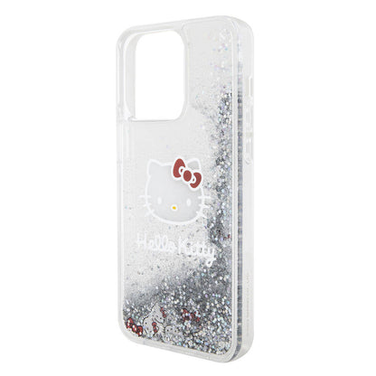 iPhone 15 Pro Max Kılıf Hello Kitty Orjinal Lisanslı İkonik Sıvılı Glitter Kapak