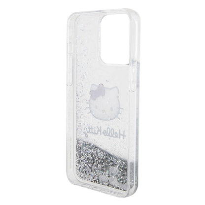 iPhone 15 Pro Max Kılıf Hello Kitty Orjinal Lisanslı İkonik Sıvılı Glitter Kapak