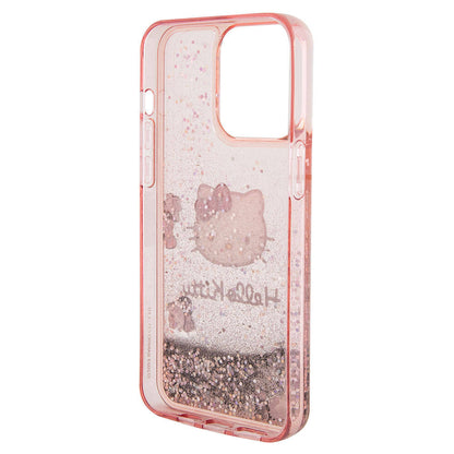 iPhone 15 Pro Max Kılıf Hello Kitty Orjinal Lisanslı İkonik Sıvılı Glitter Kapak