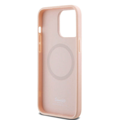 iPhone 15 Pro Max Kılıf Hello Kitty Orjinal Lisanslı M-safe Şarj Özellikli Baskı Logolu Uyuyan Kitty Deri Kapak