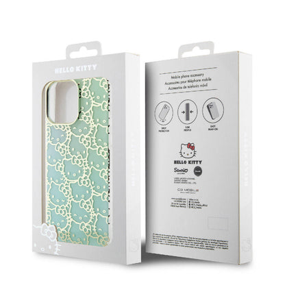 iPhone 15 Pro Max Kılıf Hello Kitty Orjinal Lisanslı Renk Geçişli Elektroplating Kaplama Kitty Head Desenli Kapak