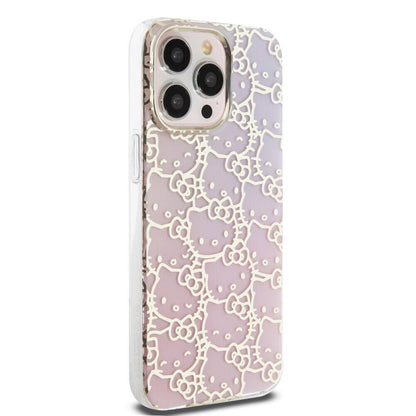 iPhone 15 Pro Max Kılıf Hello Kitty Orjinal Lisanslı Renk Geçişli Elektroplating Kaplama Kitty Head Desenli Kapak