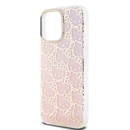 iPhone 15 Pro Max Kılıf Hello Kitty Orjinal Lisanslı Renk Geçişli Elektroplating Kaplama Kitty Head Desenli Kapak