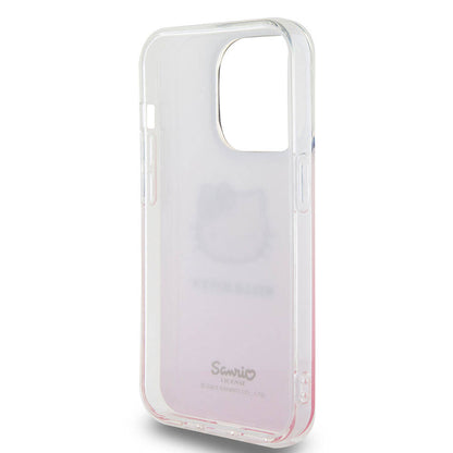 iPhone 15 Pro Max Kılıf Hello Kitty Orjinal Lisanslı Yazı ve İkonik Logolu Elektroplating Kaplama Gradyan Kapak