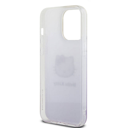 iPhone 15 Pro Max Kılıf Hello Kitty Orjinal Lisanslı Yazı ve İkonik Logolu Elektroplating Kaplama Gradyan Kapak