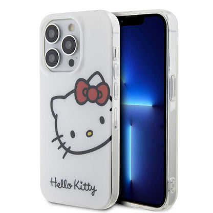 iPhone 15 Pro Max Kılıf Hello Kitty Orjinal Lisanslı Yazı ve İkonik Logolu Kitty Head Kapak