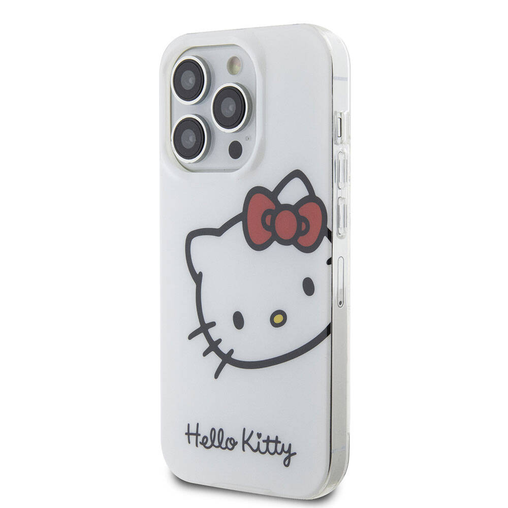 iPhone 15 Pro Max Kılıf Hello Kitty Orjinal Lisanslı Yazı ve İkonik Logolu Kitty Head Kapak