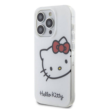 iPhone 15 Pro Max Kılıf Hello Kitty Orjinal Lisanslı Yazı ve İkonik Logolu Kitty Head Kapak