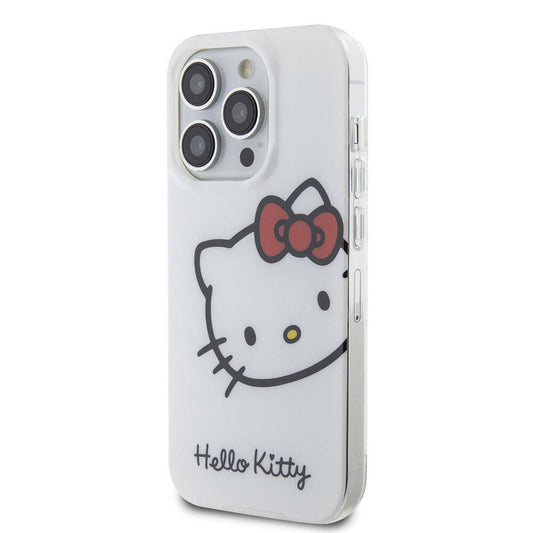 iPhone 15 Pro Max Kılıf Hello Kitty Orjinal Lisanslı Yazı ve İkonik Logolu Kitty Head Kapak