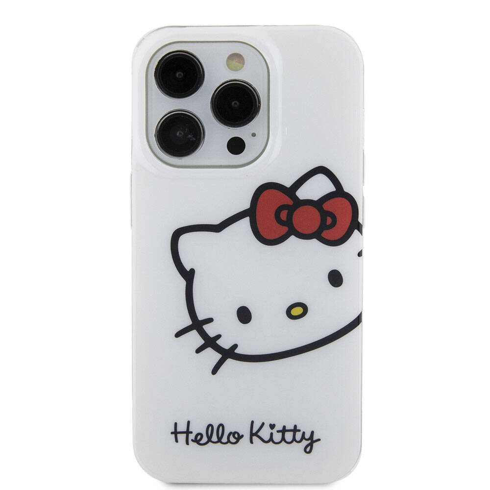 iPhone 15 Pro Max Kılıf Hello Kitty Orjinal Lisanslı Yazı ve İkonik Logolu Kitty Head Kapak