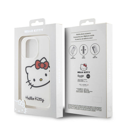 iPhone 15 Pro Max Kılıf Hello Kitty Orjinal Lisanslı Yazı ve İkonik Logolu Kitty Head Kapak