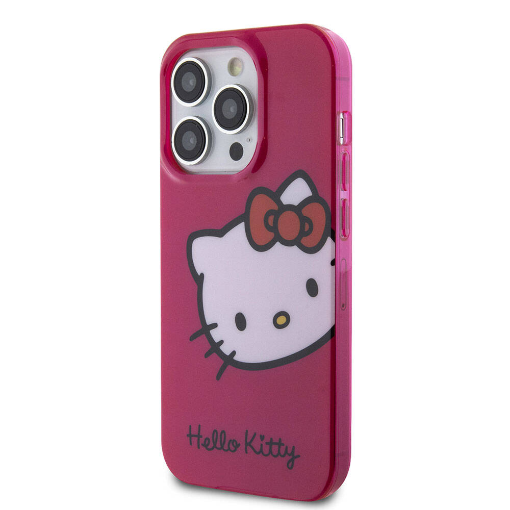 iPhone 15 Pro Max Kılıf Hello Kitty Orjinal Lisanslı Yazı ve İkonik Logolu Kitty Head Kapak