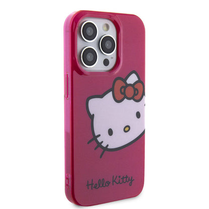 iPhone 15 Pro Max Kılıf Hello Kitty Orjinal Lisanslı Yazı ve İkonik Logolu Kitty Head Kapak