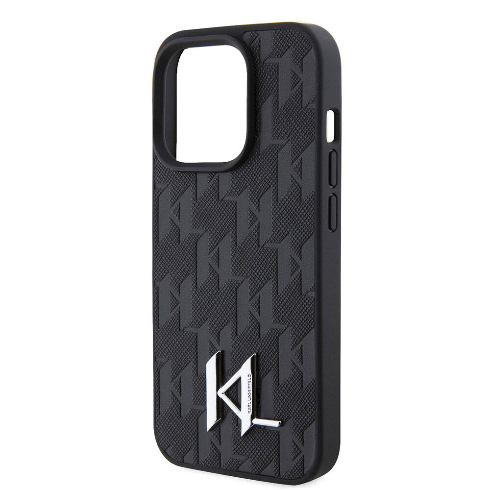 iPhone 15 Pro Max Kılıf Karl Lagerfeld Hot Stamp K&L Metal Logo Orjinal Lisanslı Kapak