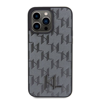 iPhone 15 Pro Max Kılıf Karl Lagerfeld Hot Stamp K&L Metal Logo Orjinal Lisanslı Kapak