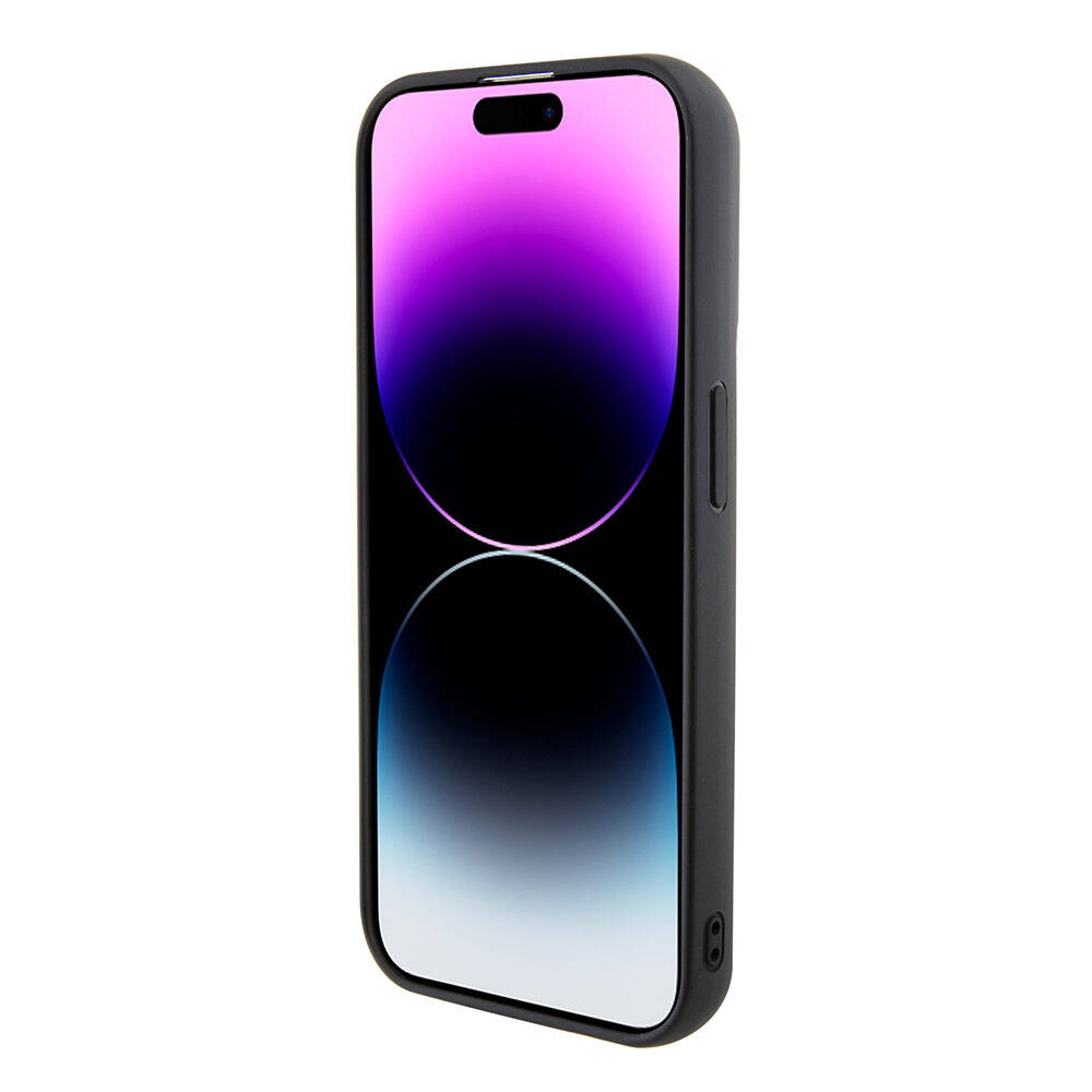 iPhone 15 Pro Max Kılıf Karl Lagerfeld İkonik Fixed Glitter Metal Logo Orjinal Lisanslı Kapak