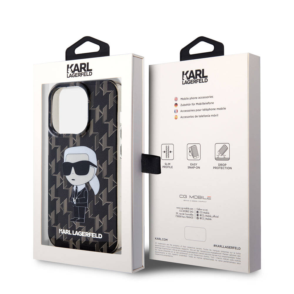 iPhone 15 Pro Max Kılıf Karl Lagerfeld IML İkonik Monogram Orjinal Lisanslı Kapak