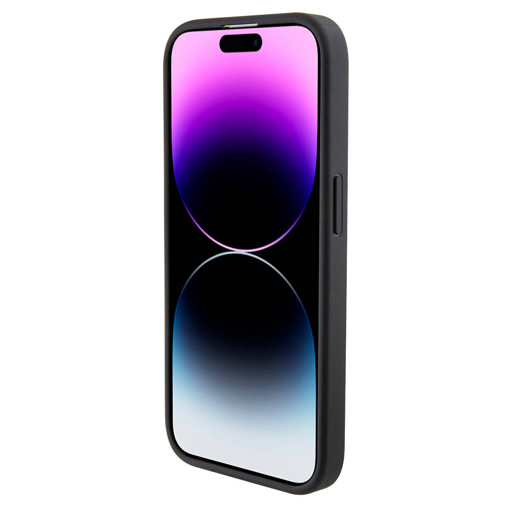 iPhone 15 Pro Max Kılıf Karl Lagerfeld Kartlıklı Saffiano K&L Patch Orjinal Lisanslı Kapak