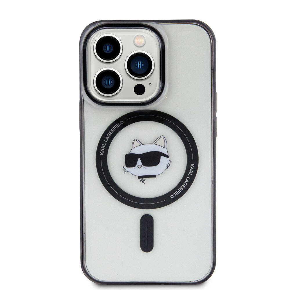 iPhone 15 Pro Max Kılıf Karl Lagerfeld M-safe Şarj Özellikli IML Choupette Orjinal Lisanslı Kapak