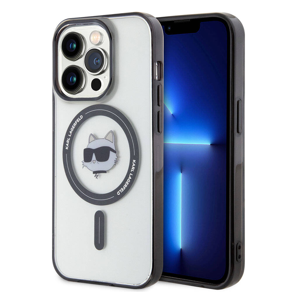iPhone 15 Pro Max Kılıf Karl Lagerfeld M-safe Şarj Özellikli IML Choupette Orjinal Lisanslı Kapak