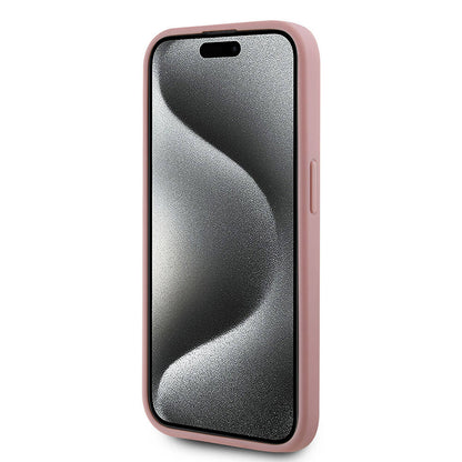 iPhone 15 Pro Max Kılıf Karl Lagerfeld Orjinal Lisanslı 3D KL Yazılı Tüylü Arka Yüzey Saffiano Rhinestones Kapak