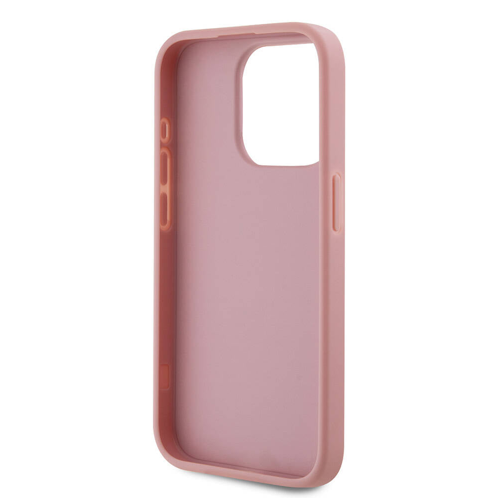 iPhone 15 Pro Max Kılıf Karl Lagerfeld Orjinal Lisanslı 3D KL Yazılı Tüylü Arka Yüzey Saffiano Rhinestones Kapak