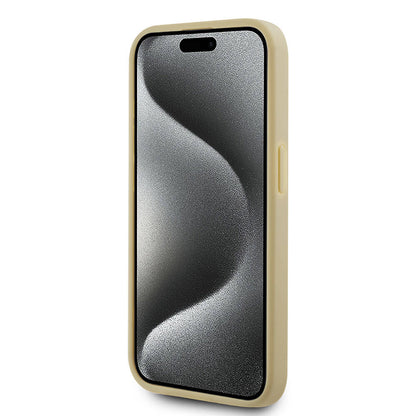iPhone 15 Pro Max Kılıf Karl Lagerfeld Orjinal Lisanslı 3D KL Yazılı Tüylü Arka Yüzey Saffiano Rhinestones Kapak