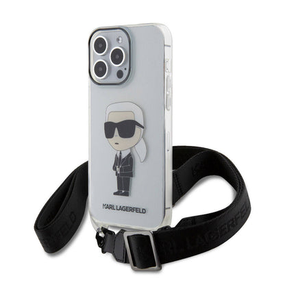 iPhone 15 Pro Max Kılıf Karl Lagerfeld Orjinal Lisanslı Boyun Askılı Karl İkonik Crossbody Kapak