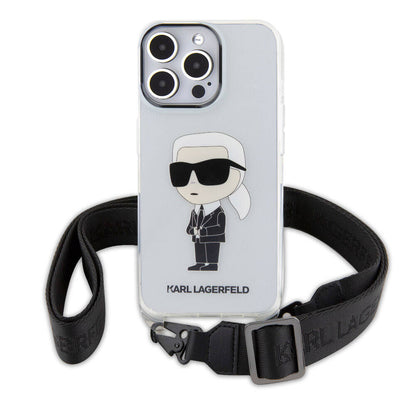 iPhone 15 Pro Max Kılıf Karl Lagerfeld Orjinal Lisanslı Boyun Askılı Karl İkonik Crossbody Kapak
