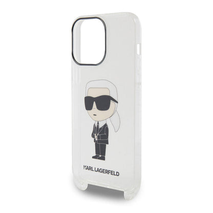 iPhone 15 Pro Max Kılıf Karl Lagerfeld Orjinal Lisanslı Boyun Askılı Karl İkonik Crossbody Kapak