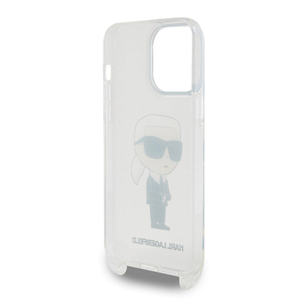 iPhone 15 Pro Max Kılıf Karl Lagerfeld Orjinal Lisanslı Boyun Askılı Karl İkonik Crossbody Kapak