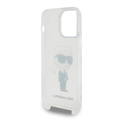 iPhone 15 Pro Max Kılıf Karl Lagerfeld Orjinal Lisanslı Boyun Askılı Karl İkonik Crossbody Kapak